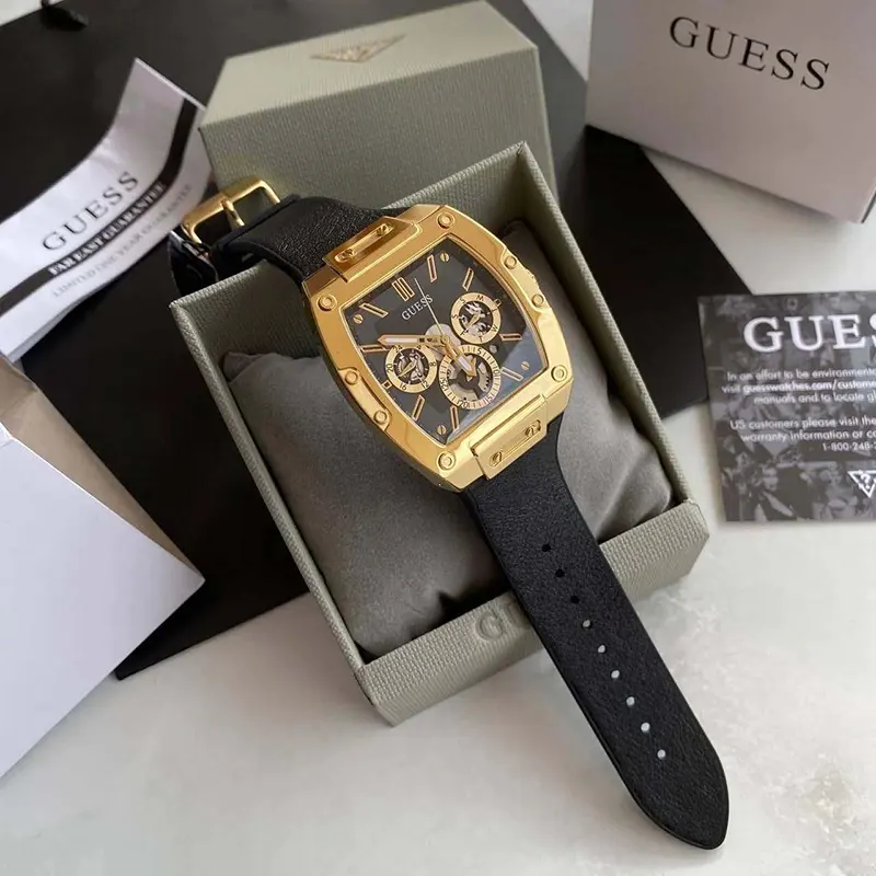 Guess Phoenix Multi-function Black Dial Strap Men’s Watch- GW0202G1